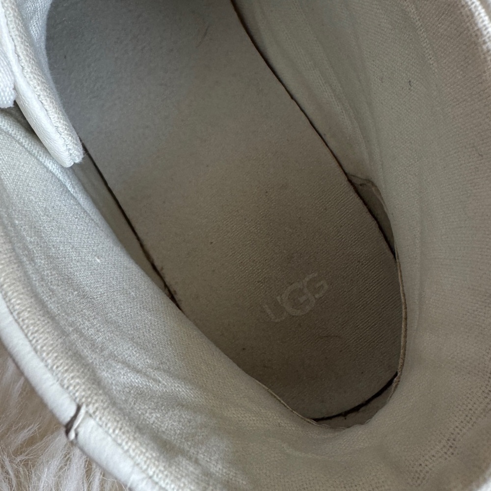 UGG White and Tan High-Top Sneakers - Picture 5 of 5